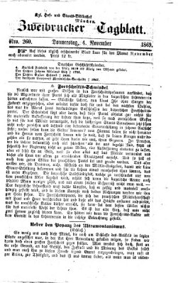 Zweibrücker Tagblatt Donnerstag 4. November 1869