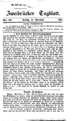 Zweibrücker Tagblatt Freitag 12. November 1869