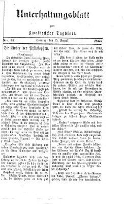 Zweibrücker Tagblatt Sonntag 15. August 1869