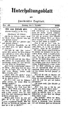 Zweibrücker Tagblatt Sonntag 5. Dezember 1869