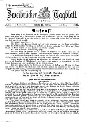 Zweibrücker Tagblatt Freitag 18. Februar 1870