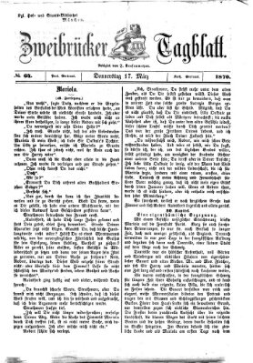 Zweibrücker Tagblatt Donnerstag 17. März 1870