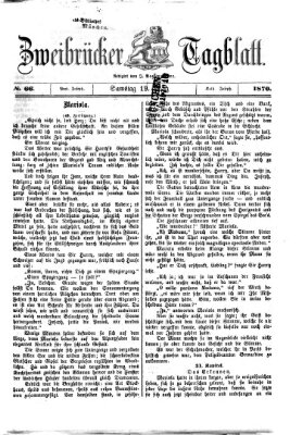 Zweibrücker Tagblatt Samstag 19. März 1870