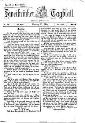 Zweibrücker Tagblatt Sonntag 27. März 1870