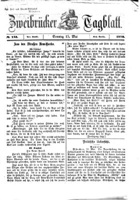 Zweibrücker Tagblatt Sonntag 15. Mai 1870