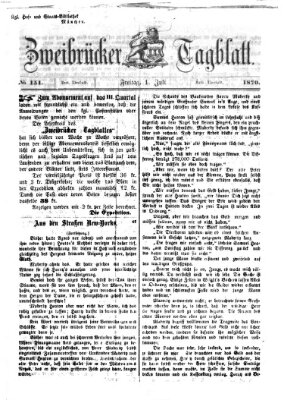 Zweibrücker Tagblatt Samstag 1. Januar 1870