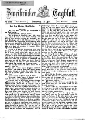 Zweibrücker Tagblatt Freitag 14. Januar 1870