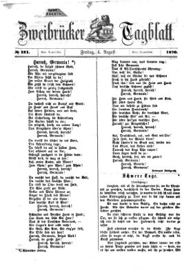 Zweibrücker Tagblatt Freitag 5. August 1870