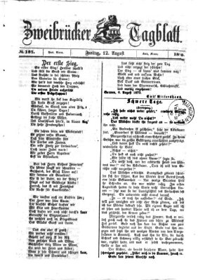 Zweibrücker Tagblatt Freitag 12. August 1870