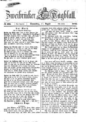 Zweibrücker Tagblatt Donnerstag 18. August 1870