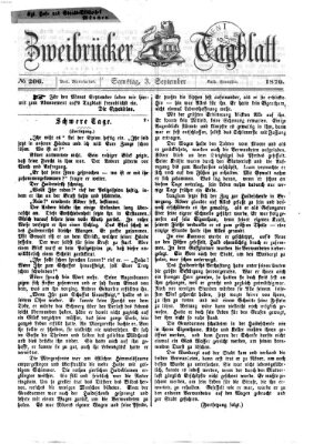 Zweibrücker Tagblatt Samstag 3. September 1870