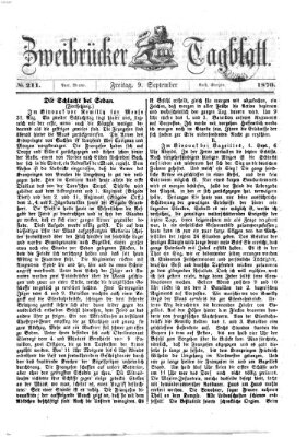 Zweibrücker Tagblatt Freitag 9. September 1870