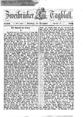 Zweibrücker Tagblatt Samstag 10. September 1870