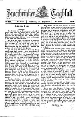 Zweibrücker Tagblatt Samstag 24. September 1870