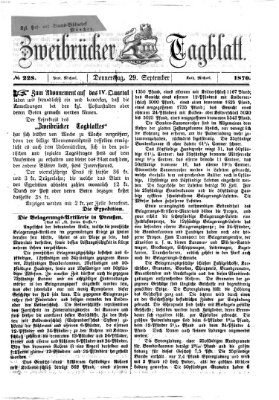 Zweibrücker Tagblatt Donnerstag 29. September 1870