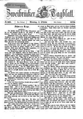 Zweibrücker Tagblatt Sonntag 2. Oktober 1870