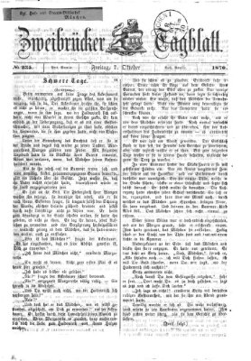 Zweibrücker Tagblatt Freitag 7. Oktober 1870