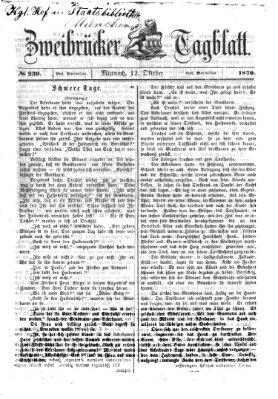 Zweibrücker Tagblatt Mittwoch 12. Oktober 1870