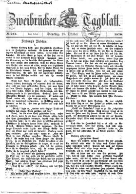 Zweibrücker Tagblatt Dienstag 18. Oktober 1870