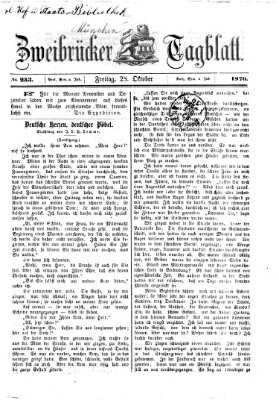 Zweibrücker Tagblatt Freitag 28. Oktober 1870