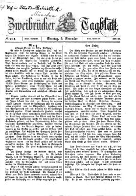 Zweibrücker Tagblatt Sonntag 6. November 1870