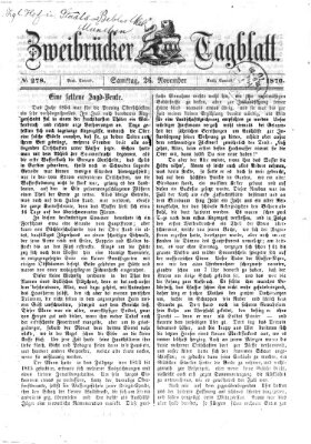 Zweibrücker Tagblatt Samstag 26. November 1870