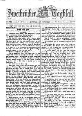 Zweibrücker Tagblatt Samstag 10. Dezember 1870