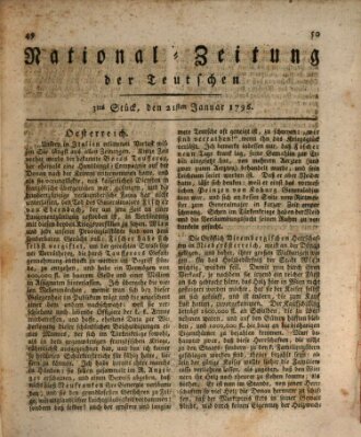 National-Zeitung der Deutschen Donnerstag 21. Januar 1796