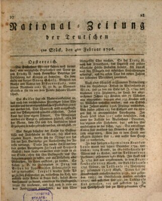 National-Zeitung der Deutschen Donnerstag 4. Februar 1796