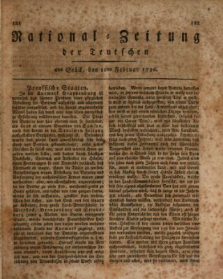 National-Zeitung der Deutschen Donnerstag 11. Februar 1796