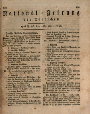 National-Zeitung der Deutschen Donnerstag 28. April 1796