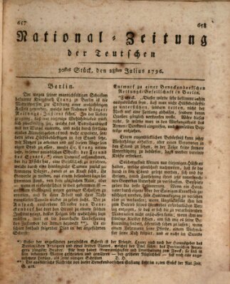 National-Zeitung der Deutschen Donnerstag 28. Juli 1796