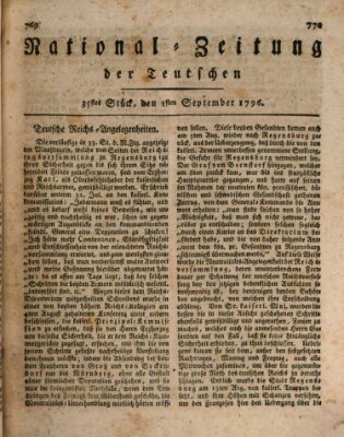 National-Zeitung der Deutschen Donnerstag 1. September 1796