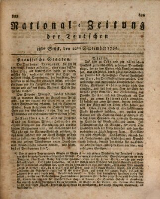 National-Zeitung der Deutschen Donnerstag 22. September 1796