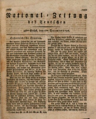 National-Zeitung der Deutschen Donnerstag 1. Dezember 1796