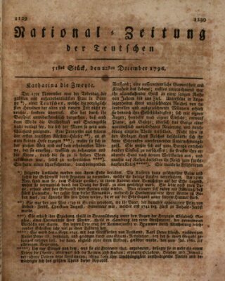 National-Zeitung der Deutschen Donnerstag 22. Dezember 1796