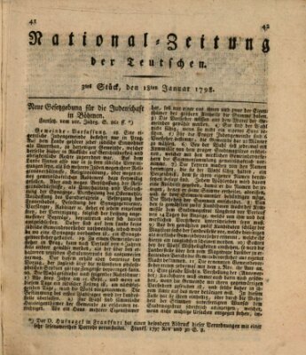 National-Zeitung der Deutschen Donnerstag 18. Januar 1798