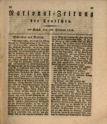 National-Zeitung der Deutschen Donnerstag 1. Februar 1798