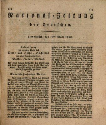 National-Zeitung der Deutschen Donnerstag 15. März 1798