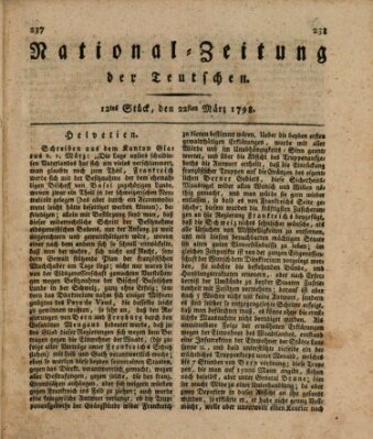 National-Zeitung der Deutschen Donnerstag 22. März 1798