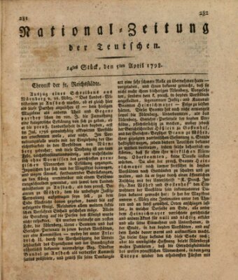 National-Zeitung der Deutschen Donnerstag 5. April 1798