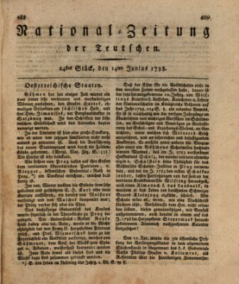 National-Zeitung der Deutschen Donnerstag 14. Juni 1798