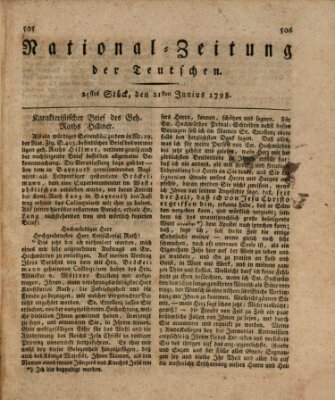 National-Zeitung der Deutschen Donnerstag 21. Juni 1798