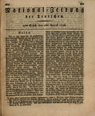 National-Zeitung der Deutschen Donnerstag 16. August 1798