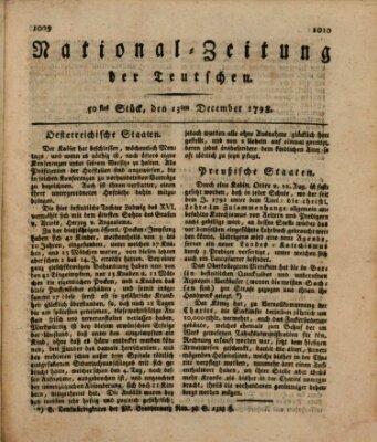 National-Zeitung der Deutschen Donnerstag 13. Dezember 1798