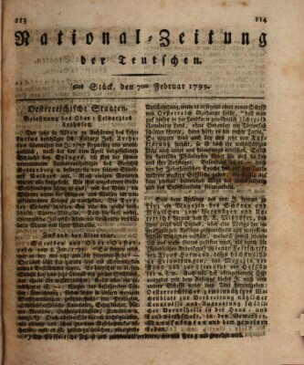 National-Zeitung der Deutschen Donnerstag 7. Februar 1799