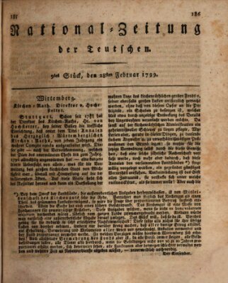 National-Zeitung der Deutschen Donnerstag 28. Februar 1799