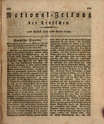 National-Zeitung der Deutschen Donnerstag 25. April 1799