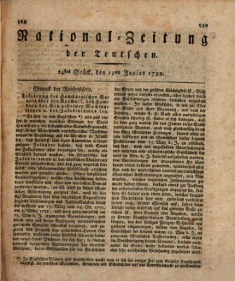 National-Zeitung der Deutschen Donnerstag 13. Juni 1799