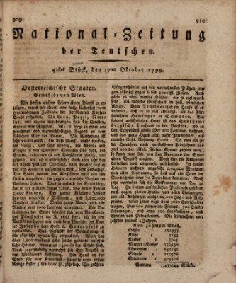 National-Zeitung der Deutschen Donnerstag 17. Oktober 1799